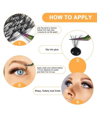 Shop 40D-D-14 Lash Clusters - 280 Individual False Eyelashes for DIY Extensions | Premium Quality 10D & 20D Lash Extensions - International Shipping Available - Buy Online on SooperMarket.com