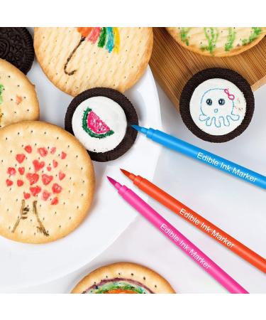 Edible Food Coloring Pens 10Pcs - Fine & Thick Tip Gourmet Writers for Cookies, Cakes & Easter Eggs - Food Grade Markers for Baking & Decorating - Buy Online on SooperMarket.com
