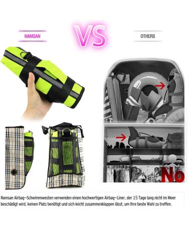 NAMSAN Small Dog Life Jacket | Inflatable Vest with Reflective Stripe & Safety Handle | Adjustable Buoyancy Aid | Puppy Flotation Jacket in Green-S - Buy Online on SooperMarket.com