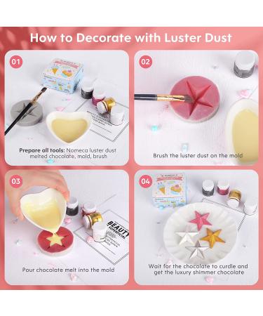 Nomeca Luster Dust Edible Set - 4 Vibrant Colors for Cake Decorating, Baking, and More - Food Grade Shimmer Powder Glitter - 3g/Bottle - Buy Online on SooperMarket.com