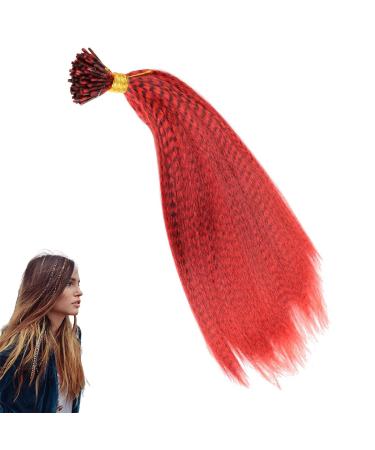 prinfantasy Feather Hair Extension Synthetic Feathers Red Striped Stick Hair Pieces BZ239 GBBZ239 16 inch