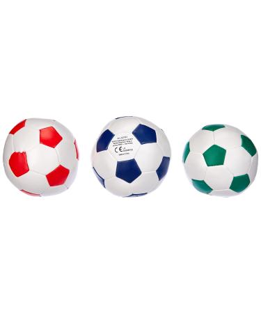 Lena 62163 Soft footballs 3 Set SportsFiTt balls white with blue green or red 3 soft balls each 10 cm soft foot balls for inside and outside soft sports balls game balls for children from 12m