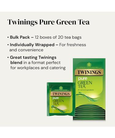 Twinings Pure Green Tea Bags 12 Boxes of 20 Individually Wrapped Envelope Tea Bags 240 in total. Green Tea 240 - Buy Online on SooperMarket.com