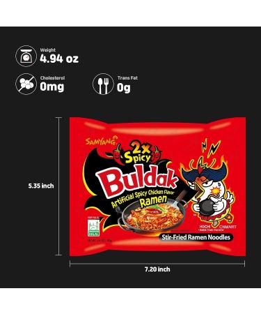 CNMART Samyang Double Spicy 2x Spicy Hot Chicken Flavour Ramen Noodles (Pack of 15) - Buy Online on SooperMarket.com