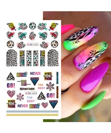 Brown Leopard Print Nail Stickers - Water Transfer Decals for Cute Nail Design - Autumn/Winter Manicure - Women/Girls Nail Decoration - Buy Online on SooperMarket.com