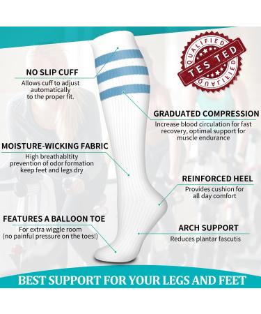 Compression Socks (6 Pairs) for Women and Men - Running, Sports, Pregnancy - Assorted - Large-X-Large - Buy Online on SooperMarket.com