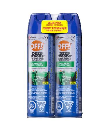 OFF Deep Woods Insect and Mosquito Repellent for Sportsmen Bug Spray for Camping Bug Repellent Safe for Clothing 230 g 2pk (Packaging May Vary)