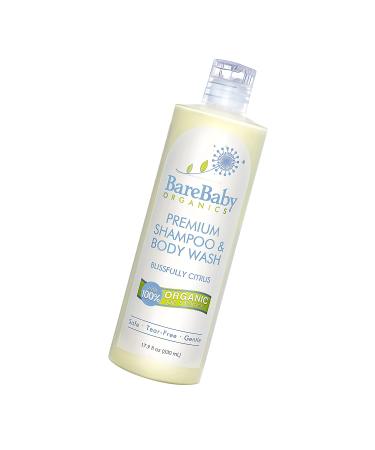 Organic Baby Shampoo & Body Wash with Aloe, Cucumber, Citrus Essential Oils  Safe, Gentle, Tear Free  Eczema Friendly  Paraben, Dye, Gluten, and Sulfate Free  17.9 oz