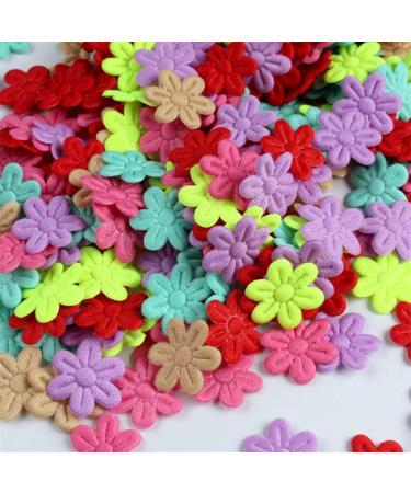 100pcs Guafeih Felt Cloth Five-Petal Artificial Flowers - Wedding Home Decor DIY Scrapbooking Wreath Lore - Mixed Colors - Buy Online on SooperMarket.com