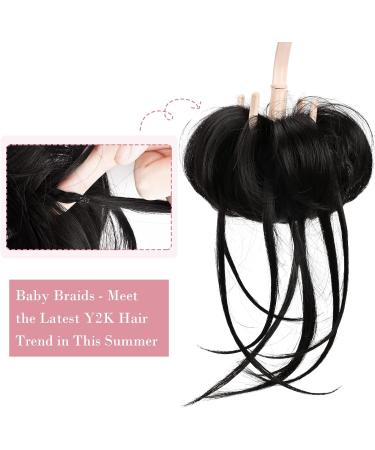 REECHO Messy Bun Hair Piece - Super Long Curly Wavy Updo Hair Extension in Black - Buy Online on SooperMarket.com