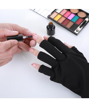 2 Pair Anti UV Gel Manicure Gloves - Professional Fingerless Protection for Nail Art DIY - Moisturizing & Skin Care - Home & Outdoor - 2 Pairs - Buy Online on SooperMarket.com
