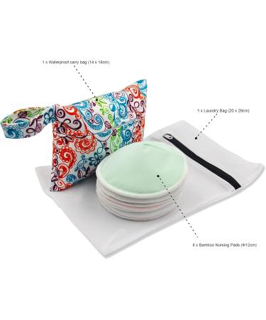 PINOWU Women's Nursing Pads - Reusable Breastfeeding Nipple Covers - 8 Washable Pads + Wet Bag - Maternity Essentials (Pastel Touch Large 4.7 - Buy Online on SooperMarket.com