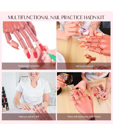 Saviland Flexible Practice Hand for Acrylic Nails | Manicure Training Kit for Beginners with 200 Nail Tips and Accessories - Buy Online on SooperMarket.com