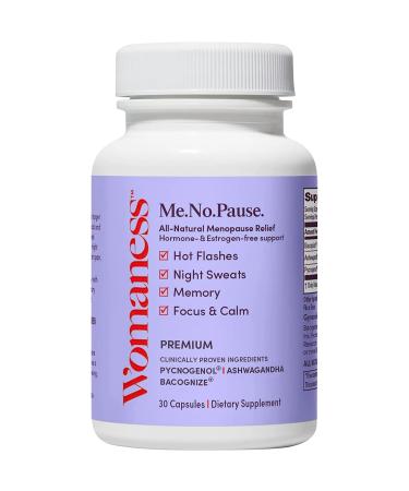LLK Me.No.Pause. - Menopause Support for Hot Flashes Night Sweats Vaginal Dryness Memory & Mood - Perimenopause Relief & Menopause Supplements for Women - Hormone & Estrogen-Free (30 Capsules)