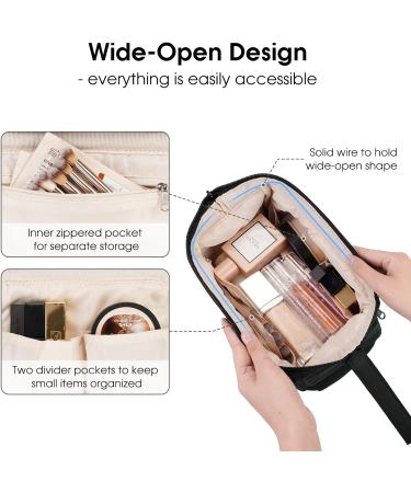 Narwey Large Makeup Bag - Black Travel Toiletry Cosmetic Organizer for Women - Buy Online on SooperMarket.com