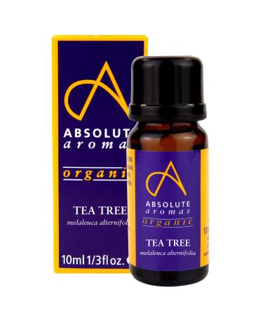 Absolute Aromas Organic Tea Tree Essential Oil 10ml - Pure Natural Undiluted Cruelty Free and Vegan for Aromatherapy Diffusers and Face Hair Skin and Nail Care Tea Tree 10 ml (Pack of 1)