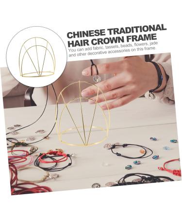 KESYOO Chinese Traditional Headdress Accessory Hair Headwear Hanfu Ancient Making Frame Crown 17x14cm Golden - Buy Online on SooperMarket.com