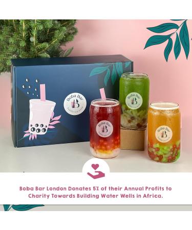 Boba Bar London Pink Paradise Fruit Bubble Tea Kit - 4 Flavours, Toppings, Pearls, Straws, Tea Bags, Recipe Cards - Buy Online on SooperMarket.com