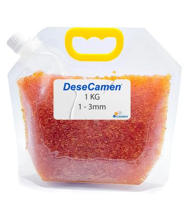 DeseCamen - Silica Gel Orange with Indicator - Moisture Absorption - DMF & Cobalt Free - (1-3 mm Orange) 1 - 3 mm Orange