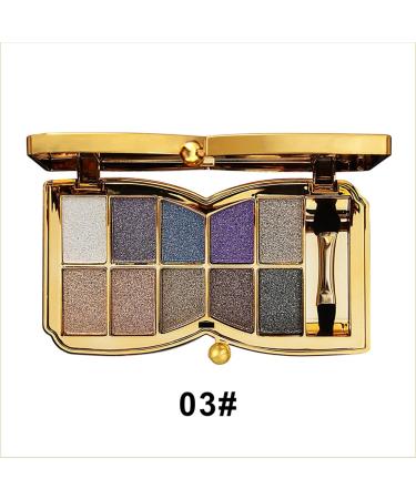 10 Colors Glitter Eyeshadow Pallet Shimmer Colorful Eyeshadow Palette Makeup Diamond Bright Makeup Shimmery Highly Pigmented Waterproof Long-lasting Sweatproof Practice Make Up - Buy Online on SooperMarket.com