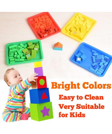 12 Pack Activity Plastic Art Trays Multicolor Plastic Art Trays Serving Tray for Art and Crafts DIY Projects Painting 4 Color - Buy Online on SooperMarket.com