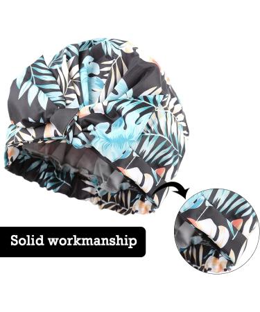 GreatRemy Waterproof Black Print Shower Cap for Women and Girls - Bigger Size for Thick Hair - Buy Online on SooperMarket.com
