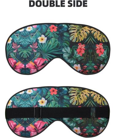 Hojas Tropicales Y Flores Print Double-Sided Eye Mask Soft and Light Blocking for Enhancing Sleep Quality - Buy Online on SooperMarket.com