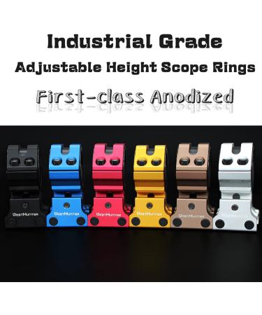 WestHunter Optics Adjustable Height Picatinny/Dovetail Scope Rings - 1 Inch/30mm Precision Scope Mount in Black (6 Color Options) - Buy Online on SooperMarket.com