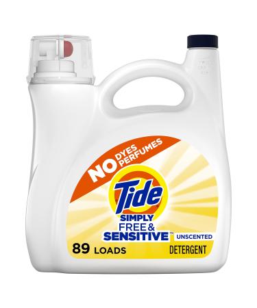 Tide Simply Free & Sensitive Liquid Laundry Detergent Unscented 3.78 L / 128 Fl. Oz - 89 Loads