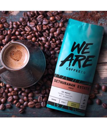 Coffee Ground for Cafetiere 227g Bag Indian Ground Coffee Ideal Moka Pot Chocolate Nuts & Fruits Notes 100% Robusta Medium Roast Speciality Freshly Roasted Single Origin (We Are Coffee Co) Ground Cafetiere 227 g (Pack of 1) - Buy Online on SooperMarket.com
