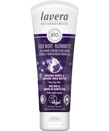 lavera Good Night 2in1 hand cream and mask natural cosmetics vegan certified organic grape & organic shea butter 75 ml