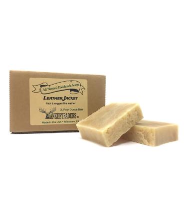 YANKEETRADERS Leather Jacket Goats Milk Soap - All Natural Handmade Soaps for Men 2 Pack