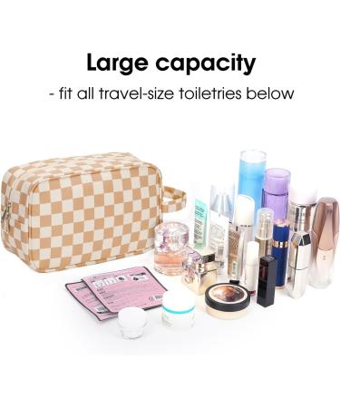 Travel Toiletry Wash Bag - Dopp Kit Shaving Bag for Men and Women - Toiletries Accessories - Light Brown - Buy Online on SooperMarket.com