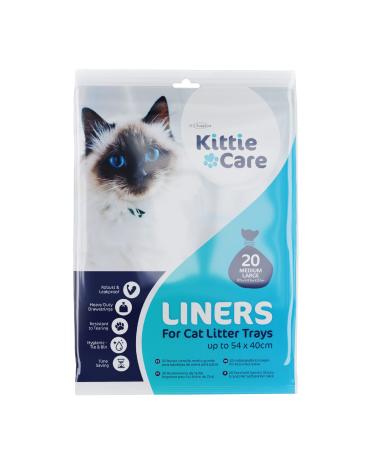 Pack of 20 M/L Kittie Care Cat Litter Liners for Medium and Large Boxes