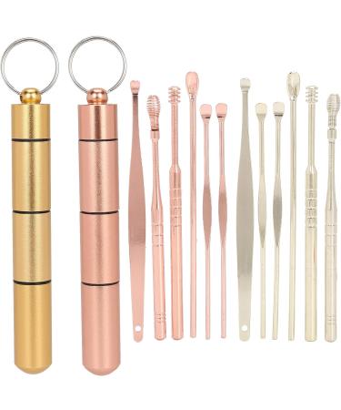Stainless Steel Earwax Removal Kit with Storage Box - Rose Gold/Golden - Buy Online on SooperMarket.com