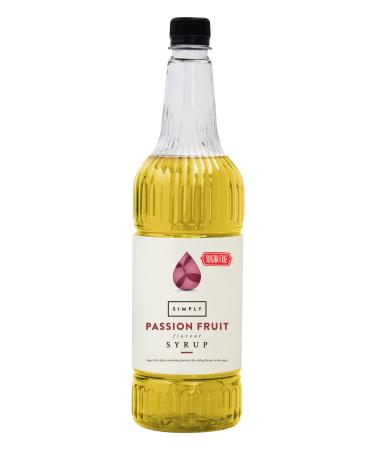 Simply Sugar Free Passion Fruit Syrup Low Calorie Vegan & Nut Free Flavoured Syrup for Coffee Cocktails & Baking (1 Litre)