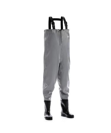 Foxelli Chest Waders - 2-ply Nylon/PVC Waterproof Fishing Waders for Men & Women with Boots, Lightweight Bootfoot Waders 10