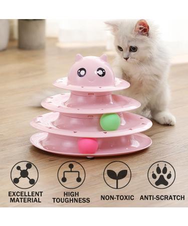 Suhaco 21 Pack Cat Toys for Indoor Cats Interactive Kitten Toy Fun Roller 3 Level Cat Ball Toys with Catnip Ball Self Play Cat Feather Wand Kitty Toy for Boredom (Pink) 21 Pack Pink - Buy Online on SooperMarket.com