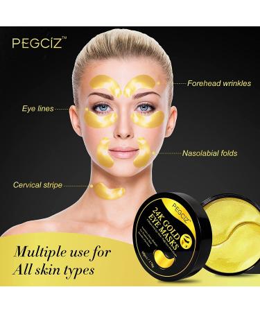 24K Gold Eye Masks - Collagen Under Eye Treatment Patches for Puffy Eyes, Dark Circles, Anti-Wrinkle - 30 Pairs - Buy Online on SooperMarket.com