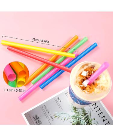 50 Pcs Colorful Jumbo Smoothie Straws - Disposable Plastic Boba Straws - Buy Online on SooperMarket.com