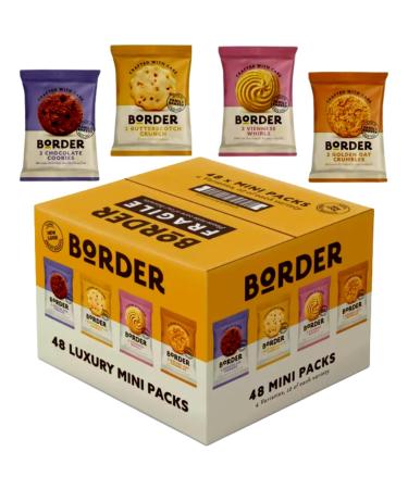Border Biscuits Luxury Mini Pack - 48 Biscuits Individually Wrapped with 4 Flavours | On The Go Snacks Perfect for Sharing Snacks for Kids and Adults | Snack Packs for Family | Biscuits Gift Set