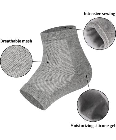 Vaincre Cracked Heel Repair Socks - 4 Pairs for Dry Cracked Feet - Gel Treatment - Spa Moisture - Overnight Heel Care (Regular, Multi-color) - Buy Online on SooperMarket.com