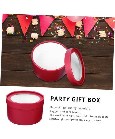 HOMSFOU Candy Jars Boxes round case mini round open the window chic biscuit box Christmas box Christmas container packing box gift box candy box christmas eve max sweets gift candy jar - Buy Online on SooperMarket.com