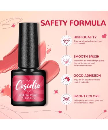 COSCELIA Gel Nail Polish Kit with U V Light Yellow Green Red Black Gel Polish Starter Kit with Glossy & Matte Top Coat Gel Nail Kit with Nail Accessories Gifts for Women - Buy Online on SooperMarket.com