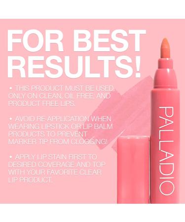 Palladio Lip Stain Hydrating and Waterproof Formula Matte Color Look Longlasting All Day Wear Lip Color Smudge Proof Natural Finish Precise Chisel Tip Marker Rose Rose 1 count (Pack of 1) - Buy Online on SooperMarket.com