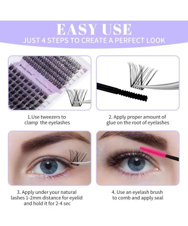 Individual Lashes 0.07mm Cluster D Curl 12-16mm Mixed Long Reusable Soft Wispy DIY Lash Extensions - Buy Online on SooperMarket.com