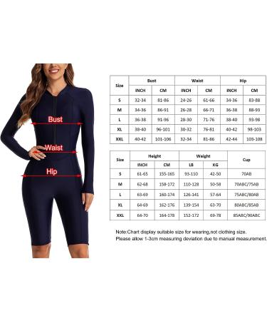 FEOYA Women's One Piece Swimsuit Boyleg Rashguard - Tummy Control Front Zip Bathing Suit - Navy Blue (Large) - Buy Online on SooperMarket.com