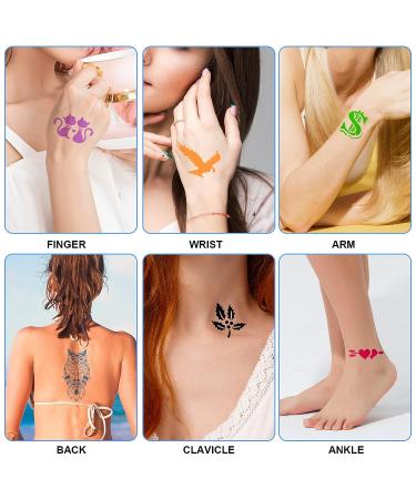 Qpout Tattoo Stencils Kit - 16 Sheets for Kids & Adults | Various Small & Big Designs - Skeleton, Spider, Owl, Flower, Butterfly, Tribal Totem | Ideal for Real Tattoos - Buy Online on SooperMarket.com