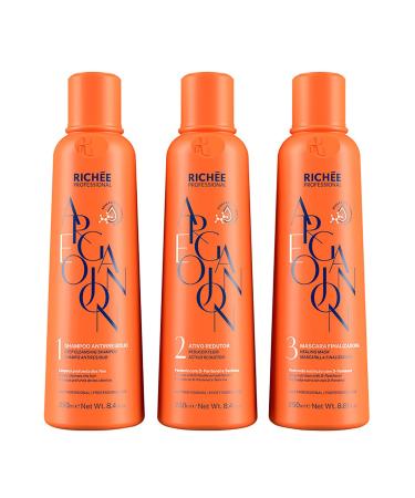 Rich e Professional | Argan E Ojon Kit | Rich Formula Perfect Straight Extreme Hydration | (3x) 250 ml / 8.4 fl.oz. Argan E Ojon 3x250ml