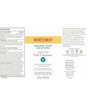 Burt's Bees Natural Acne Solutions Purifying Gel Cleanser - 5 oz - For Oily Skin - Buy Online on SooperMarket.com